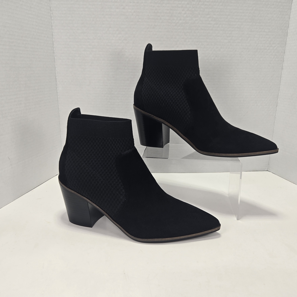 Cole Haan Grand OS Maggie Knit Suede Black Western Ankle Booties Women's Size 11